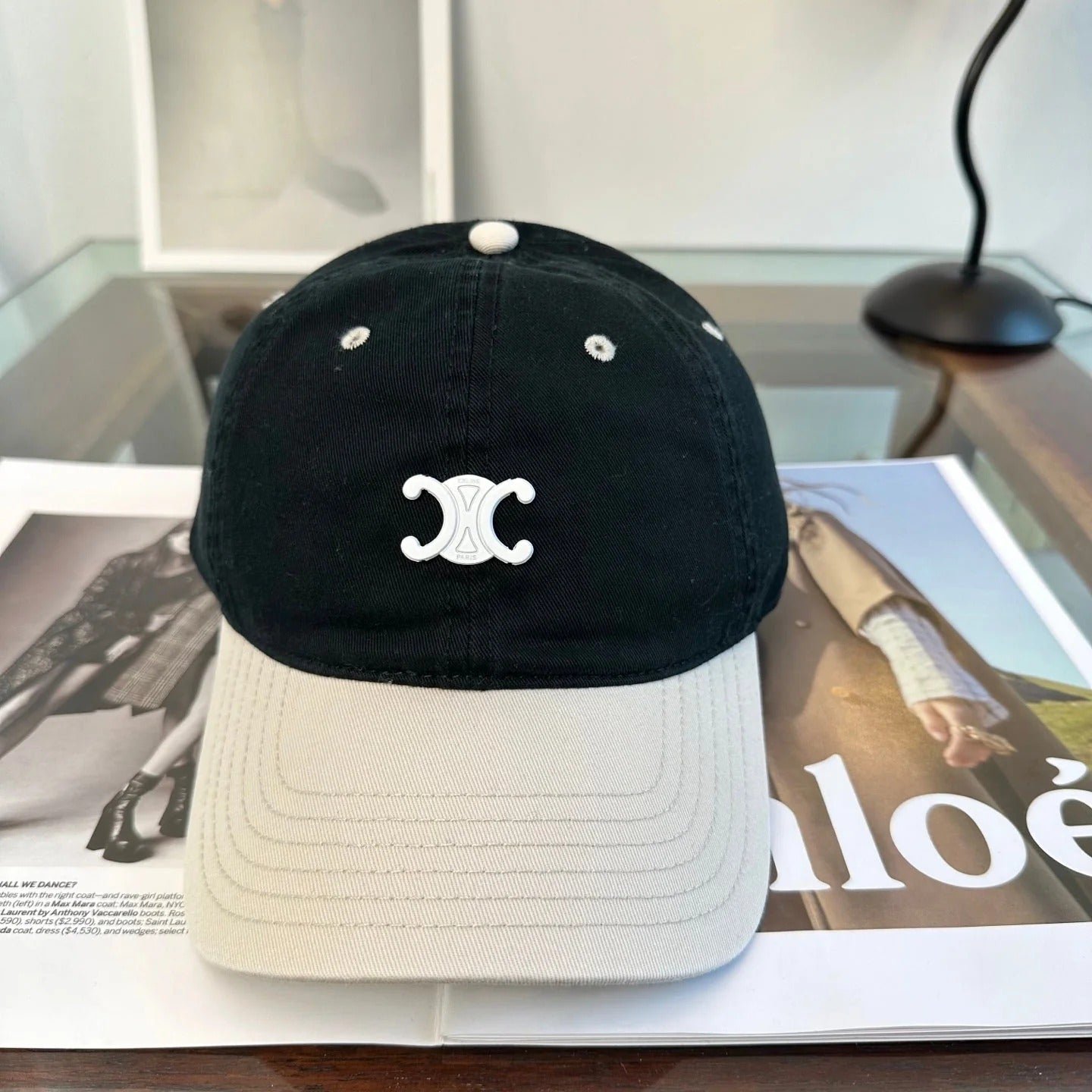 Alternative view of Celine Two-Tone Multi-Color Cotton Cap