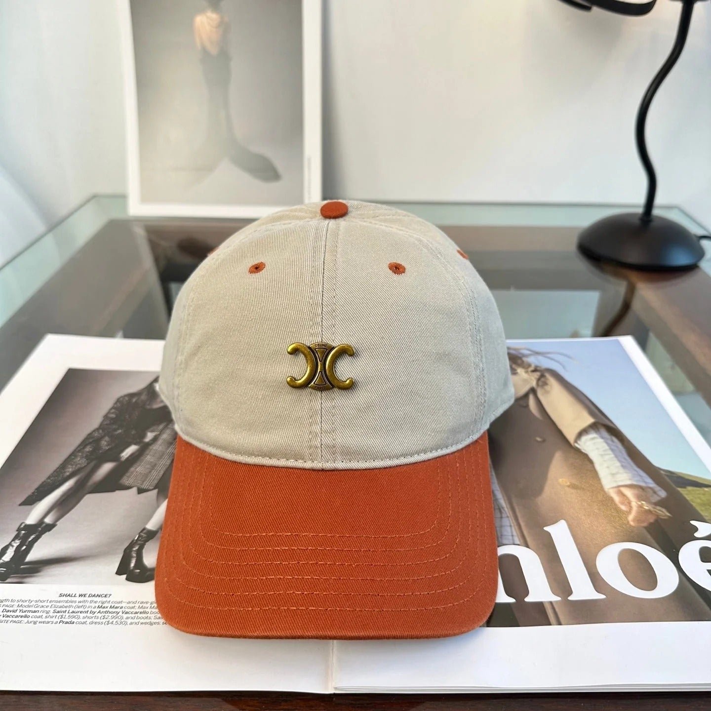 Celine Two-Tone Multi-Color Cotton Cap - Image 3