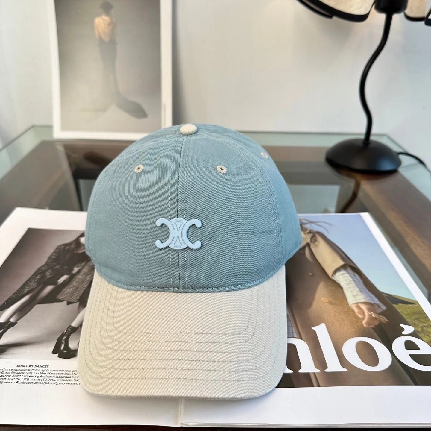Celine Two-Tone Multi-Color Cotton Cap - Image 7
