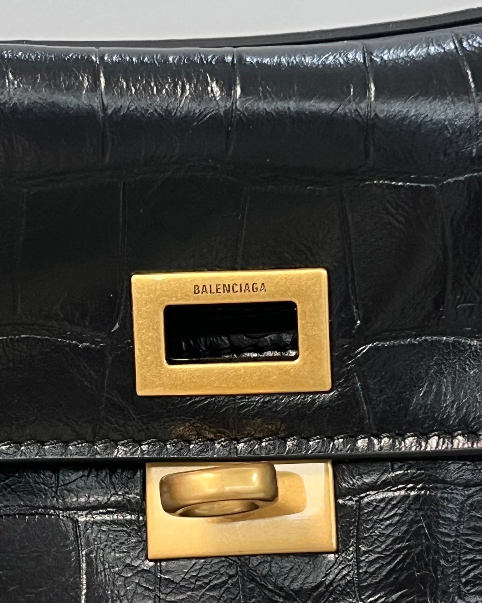 Balenciaga Rodeo Large 40cm Black Crocodile - Image 3