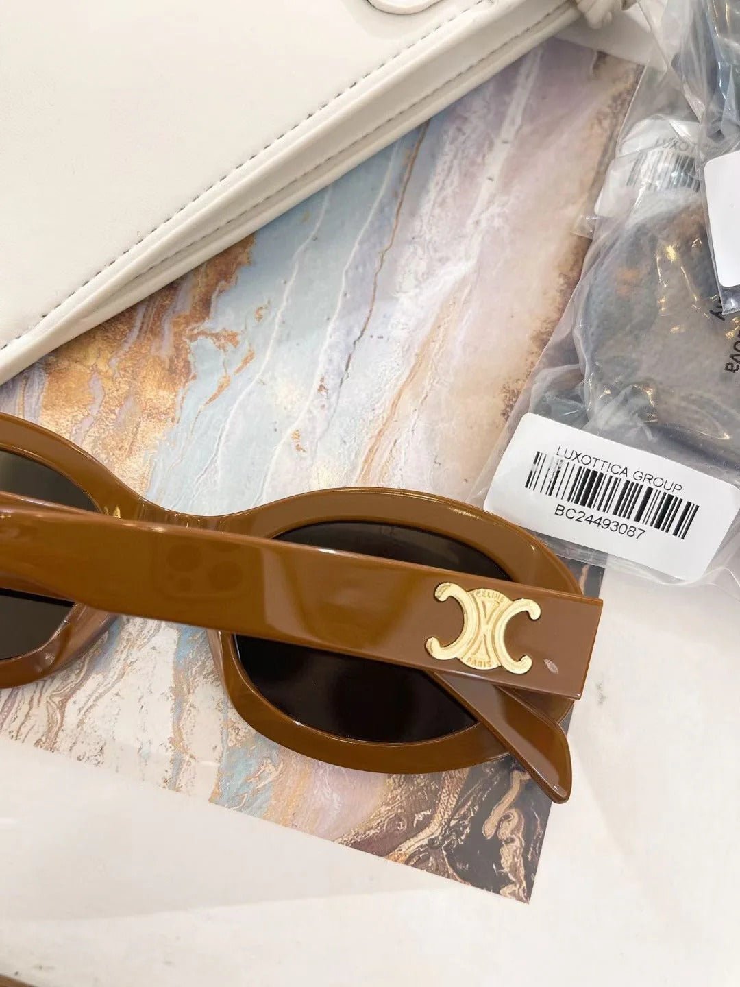 CELINE Coffee Oval Retro Sunglasses - Image 3