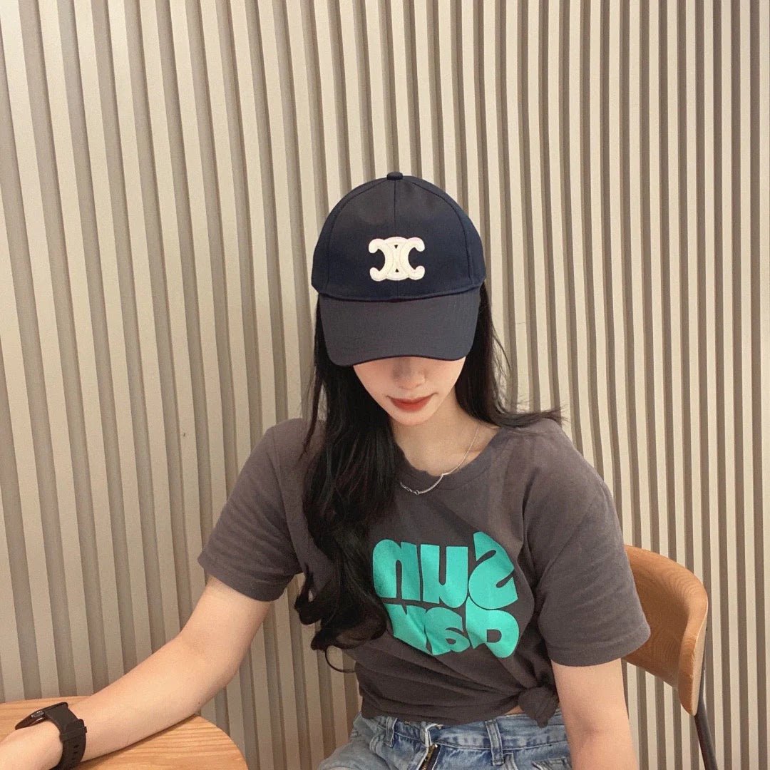 Celine Triomphe Black Canvas Baseball Cap - Image 8
