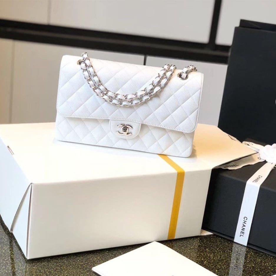 Alternative view of CHANEL Classic Flap Handbag SILVER METAL