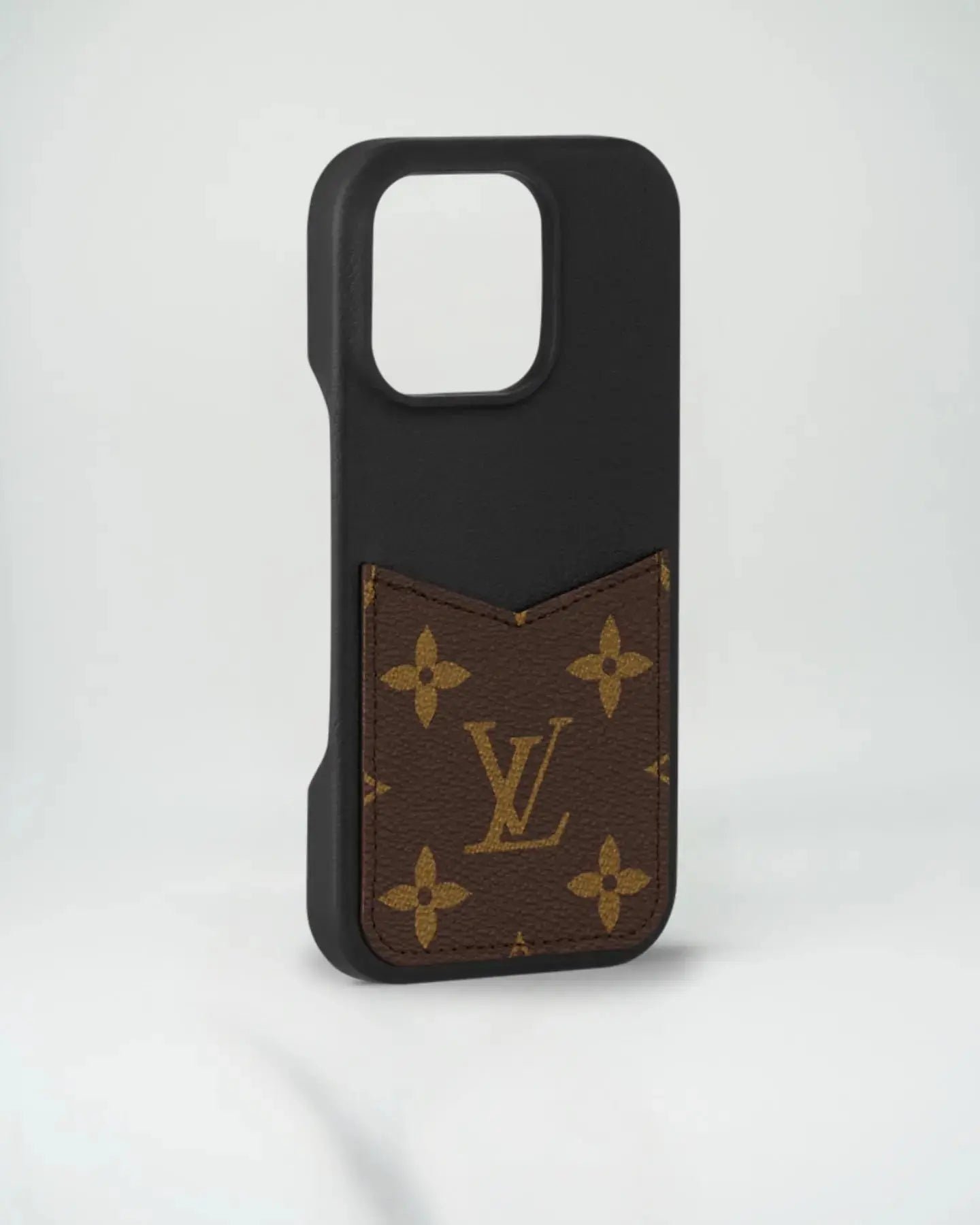 LV Monogram Black Leather Card Holder Case - Image 6