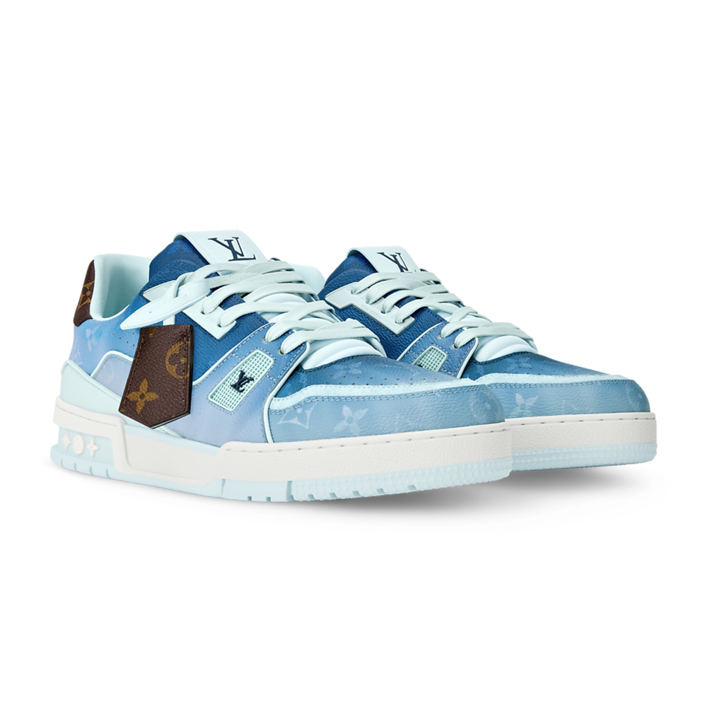 Alternative view of LV Trainer Sneaker Comes In Monogram-Printed Canvas Blue
