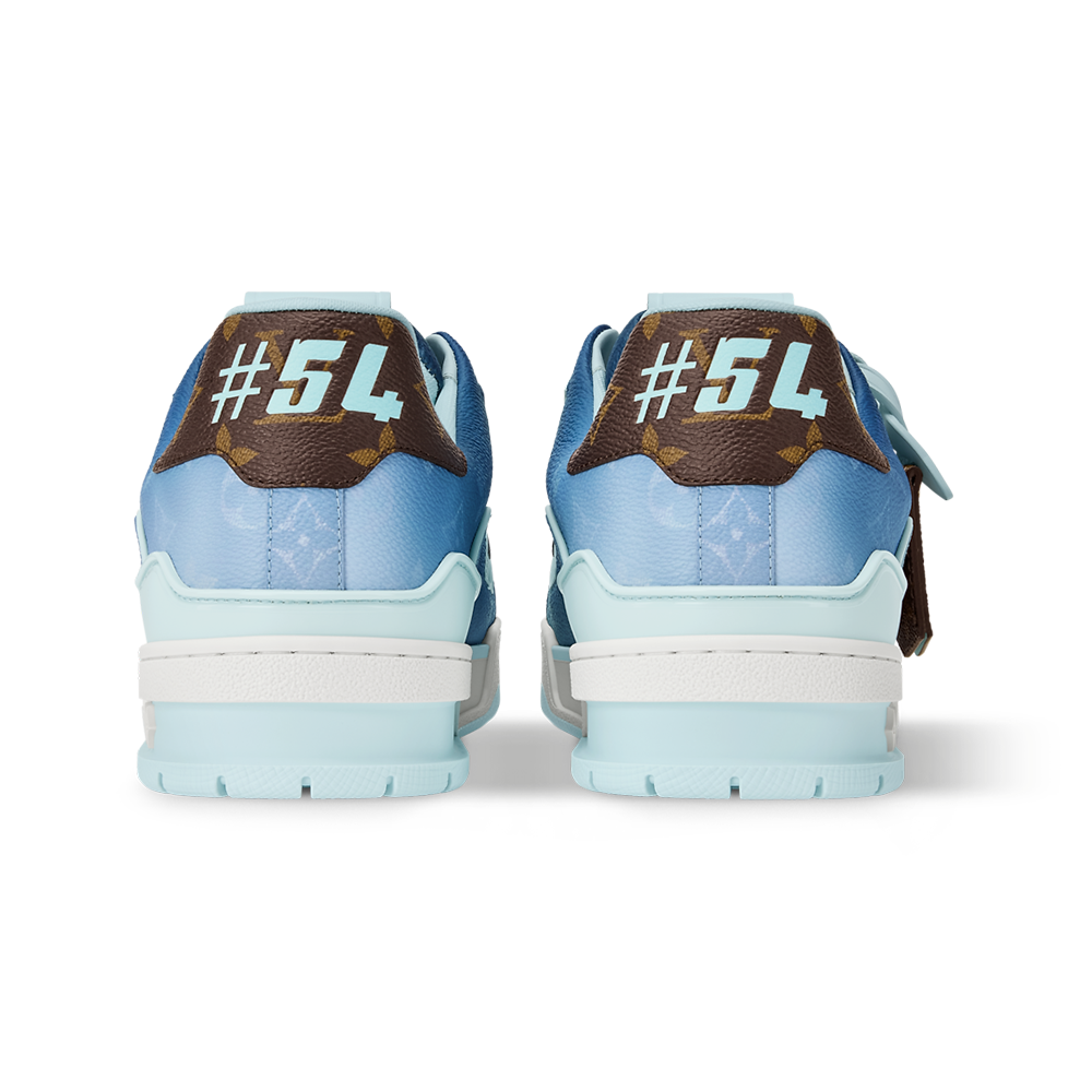 LV Trainer Sneaker Comes In Monogram-Printed Canvas Blue - Image 3