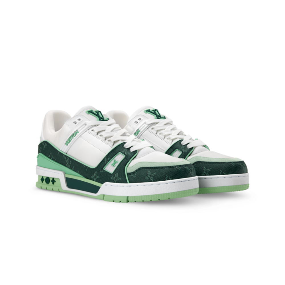 Alternative view of Louis Vuitton LV Trainer Sneaker 'Denim Monogram green'