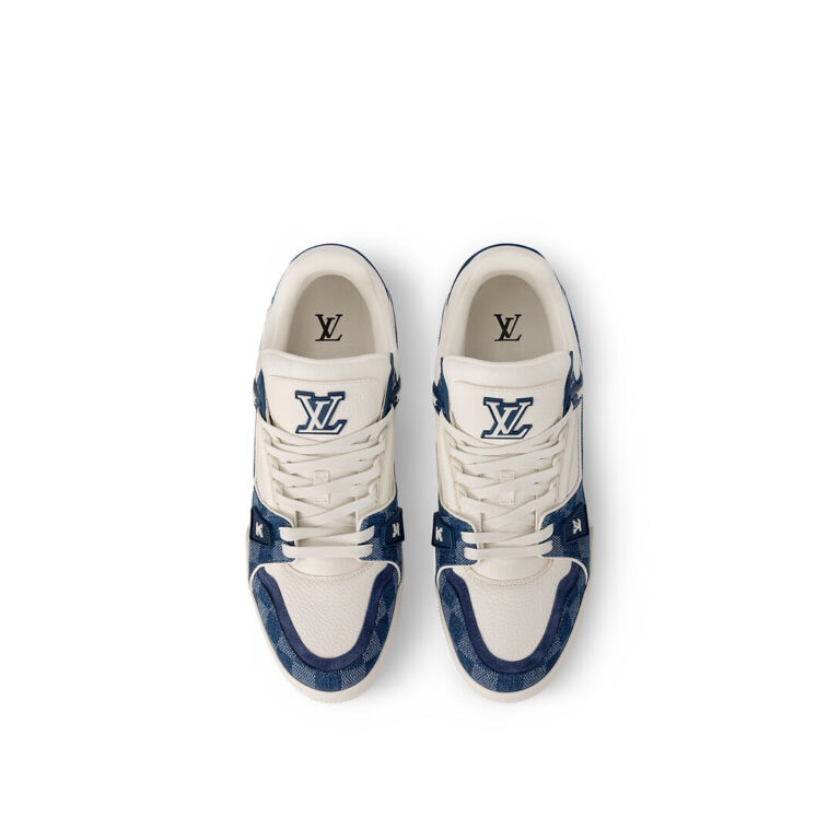 Louis Vuitton LV Trainer Sneaker 'Damier Denim Blue' - Image 3
