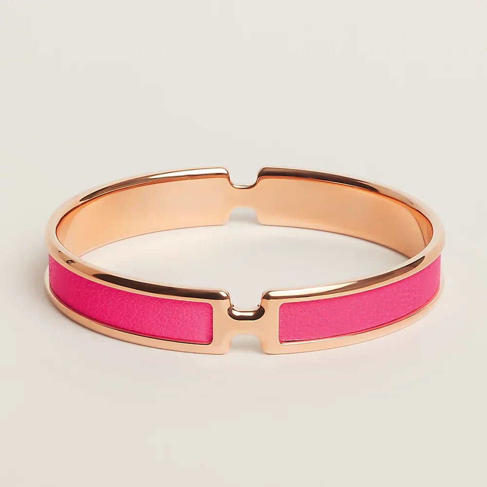 Hermès O'Kelly Neon Pink & Rose Gold Bracelet
