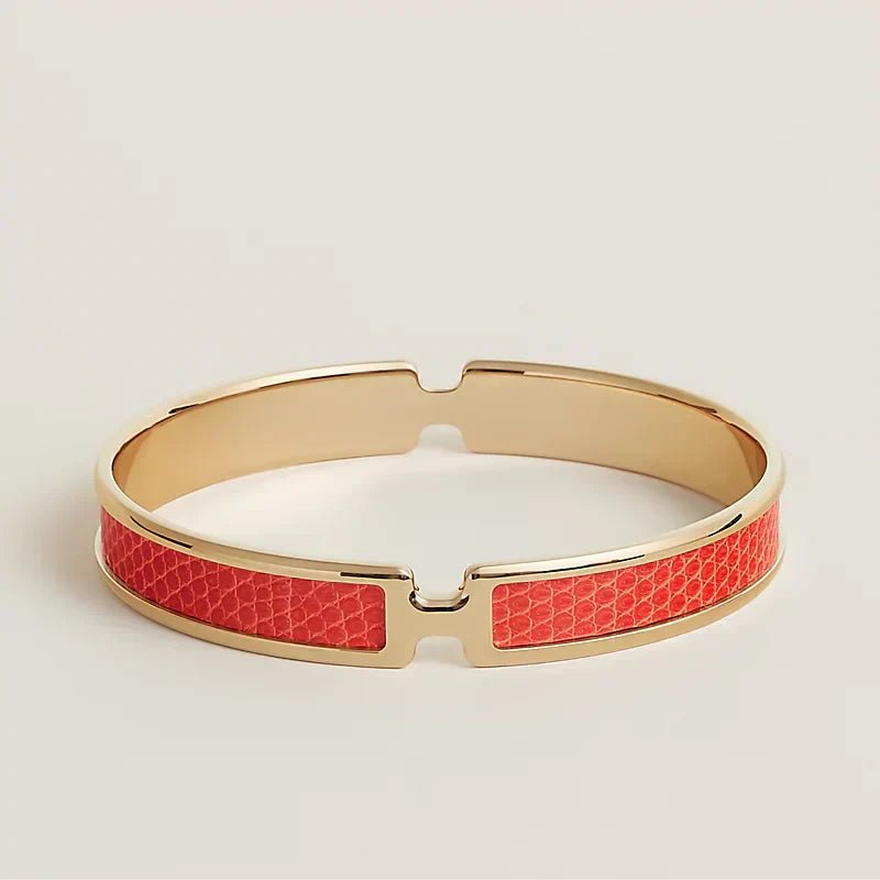 Hermès O'Kelly Red Leather & Gold Bracelet