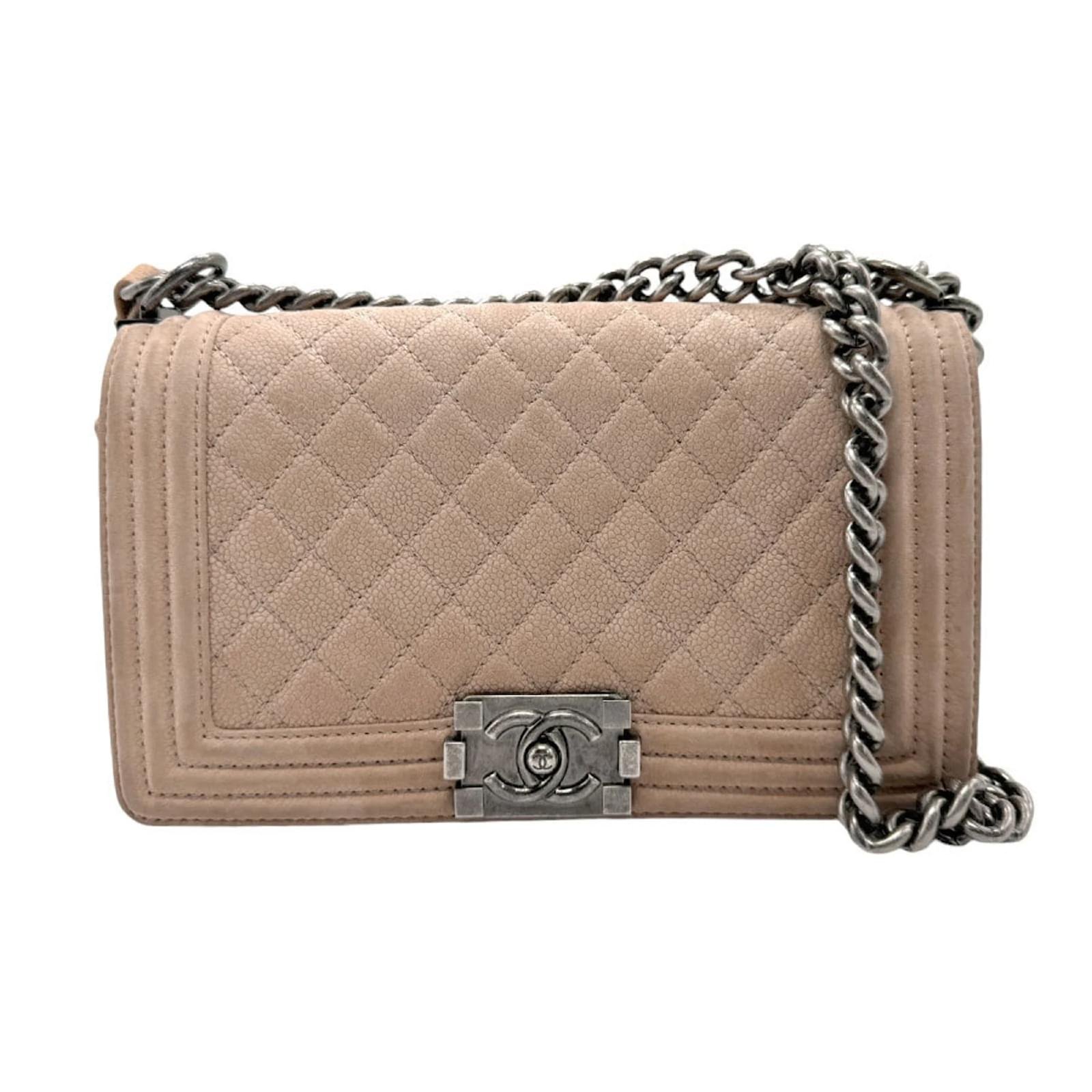 Chanel Boy Quilted Leather Handbag (Nude)