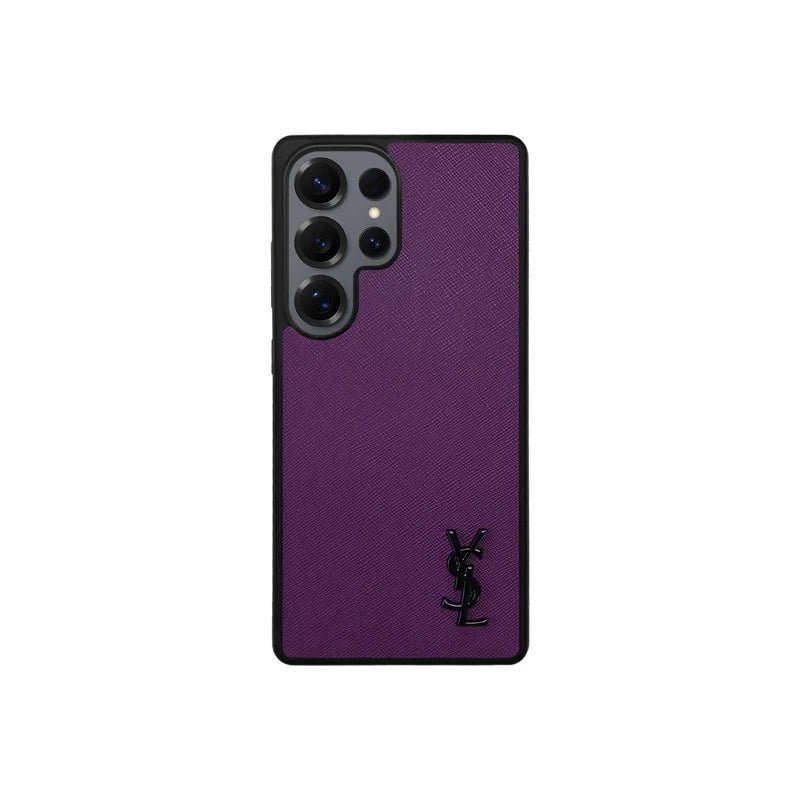 YSL Purple Leather Samsung Phone Case
