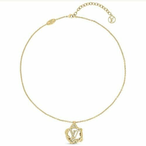 LV Gold Flower Logo Necklace