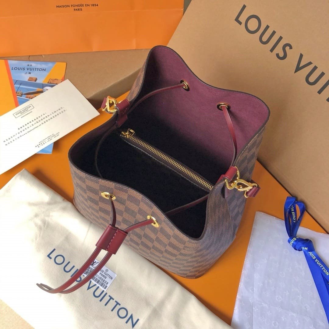 Louis Vuitton Noe Damier Red Bucket Bag - Image 5