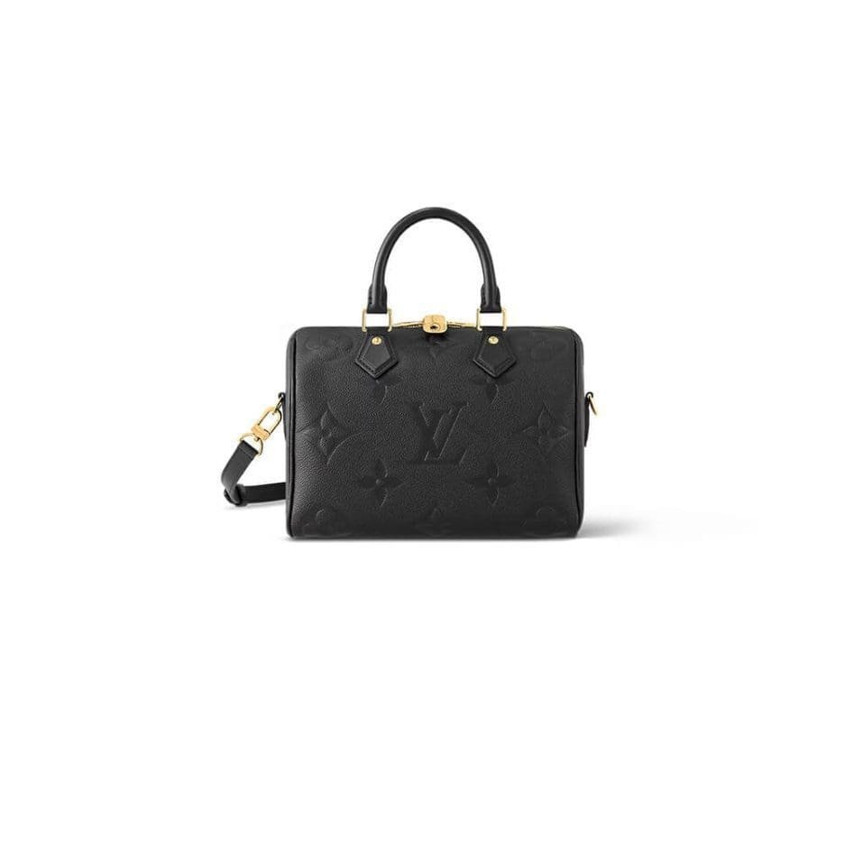 Louis Vuitton Speedy 25 Solid Black Empreinte Leather