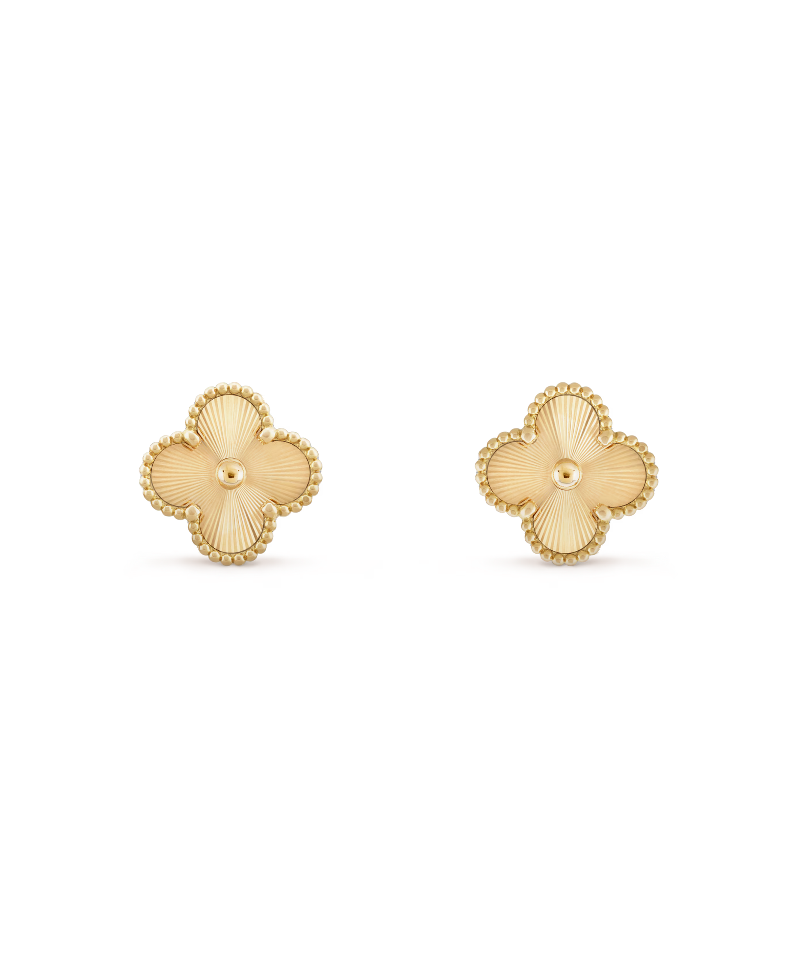 Laser Gold Clover Stud Earrings
