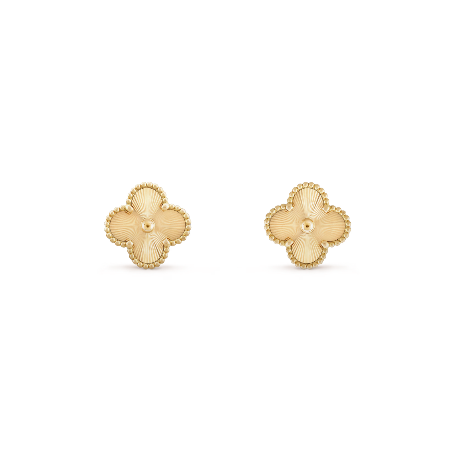 Laser Gold Clover Stud Earrings