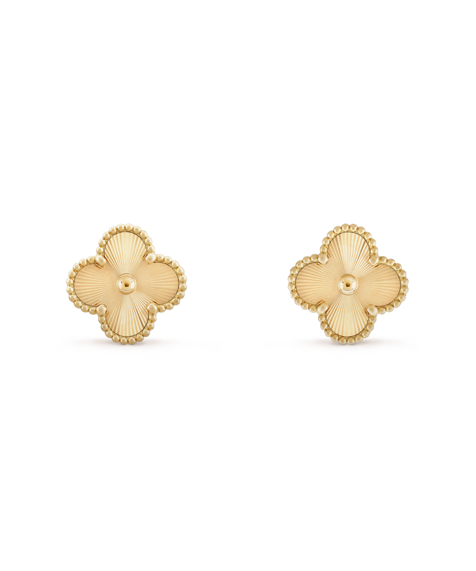 Plain Gold Clover Stud Earrings
