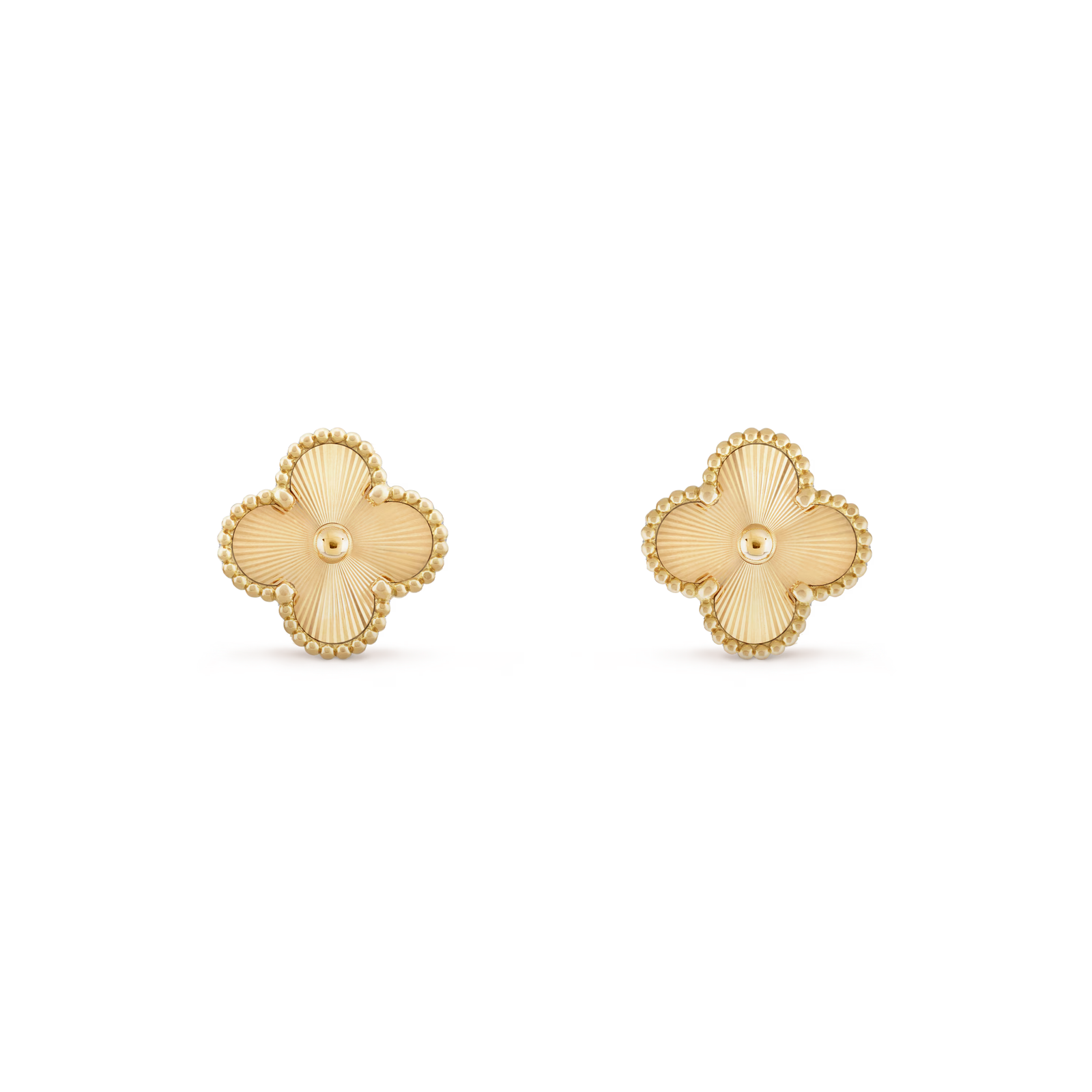 Plain Gold Clover Stud Earrings