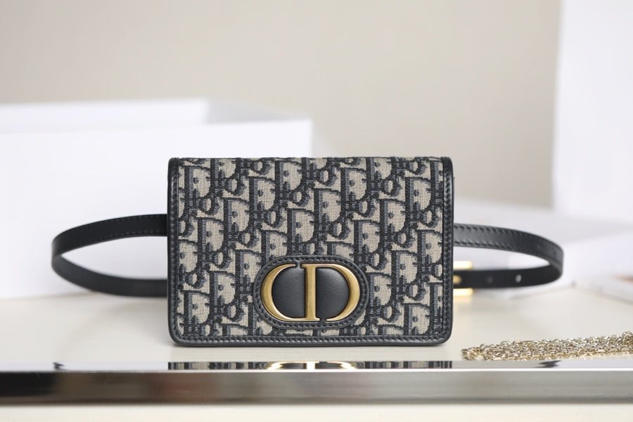 Alternative view of Dior Montaigne 19 Blue Oblique Jacquard Hand Bag