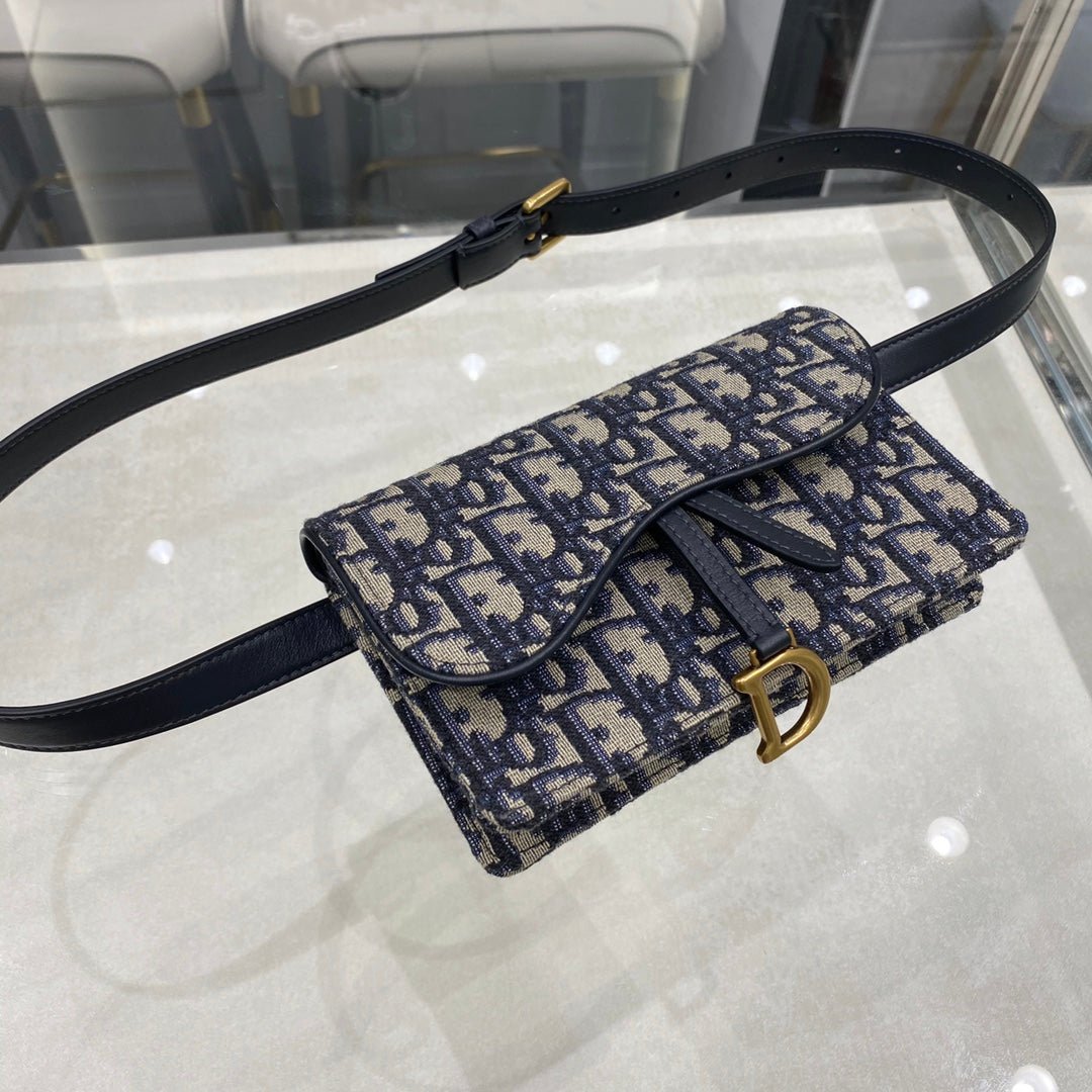 Alternative view of Dior Saddle Belt Bag Blue Oblique Jacquard Hand Bag