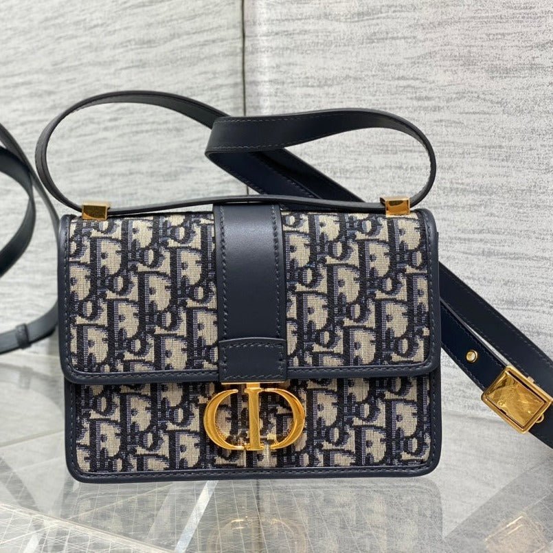 Dior Montaigne 21 Blue Oblique Jacquard Hand Bag
