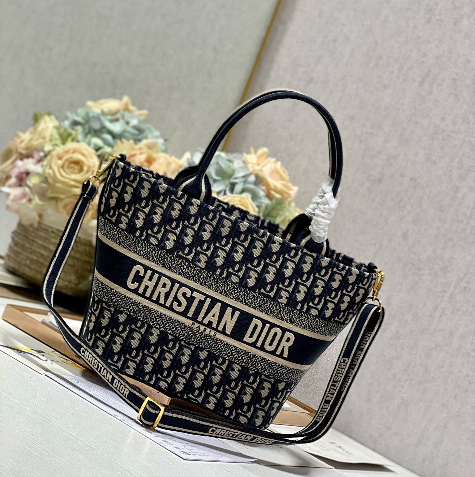Alternative view of Dior New Basket Bag Blue Oblique Jacquard Hand Bag