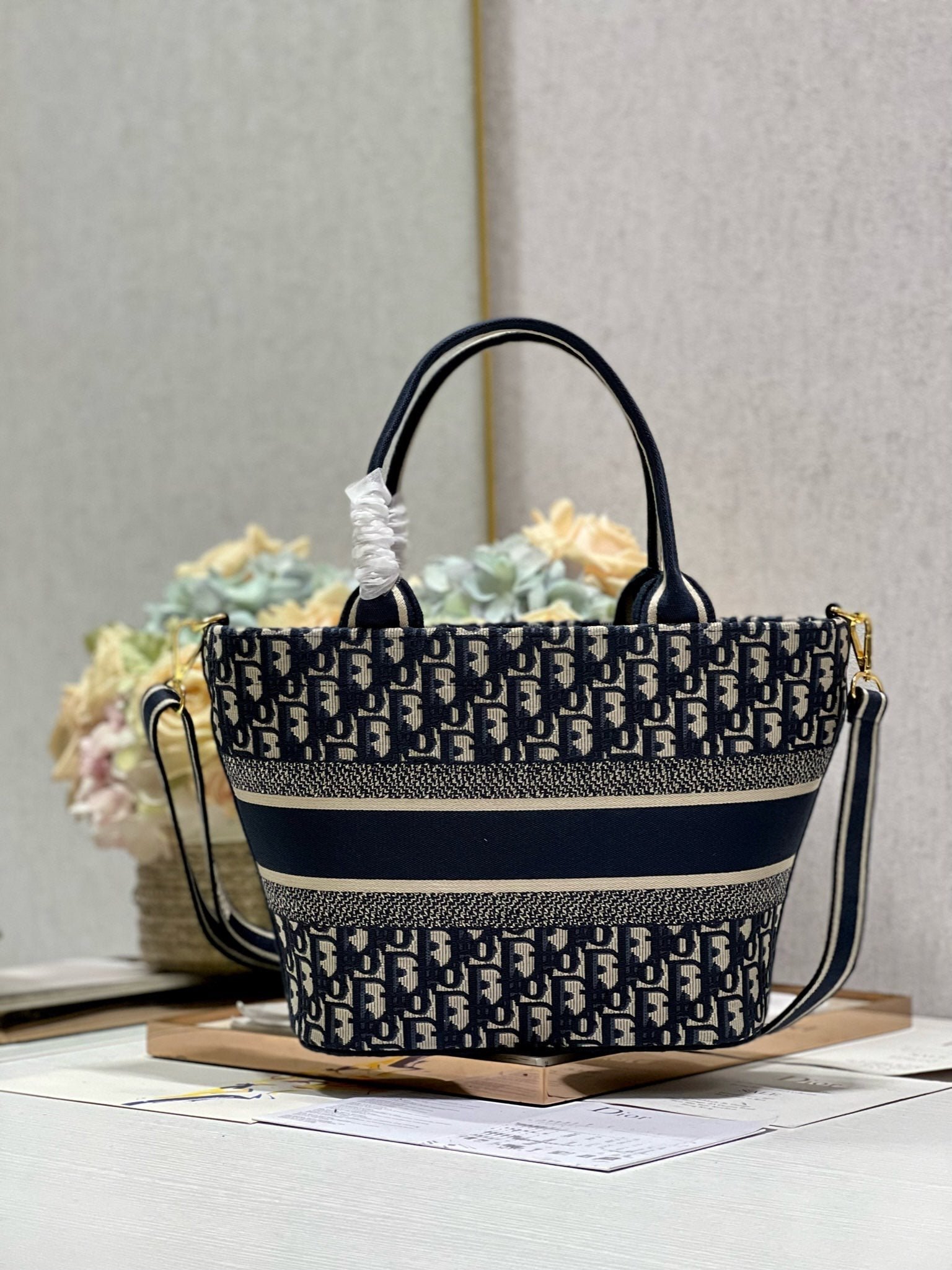 Dior New Basket Bag Blue Oblique Jacquard Hand Bag - Image 5