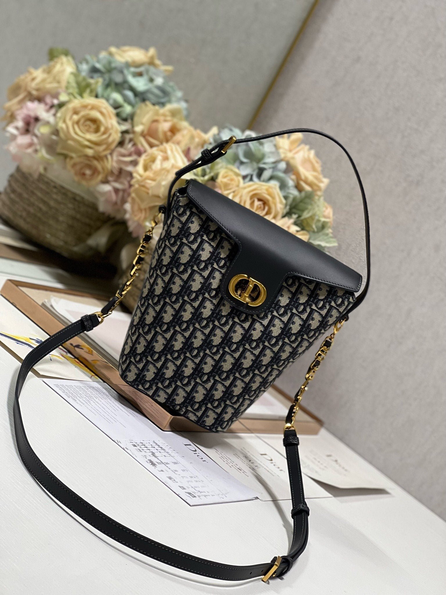 Alternative view of Dior Montaigne 13 Blue Oblique Jacquard Hand Bag