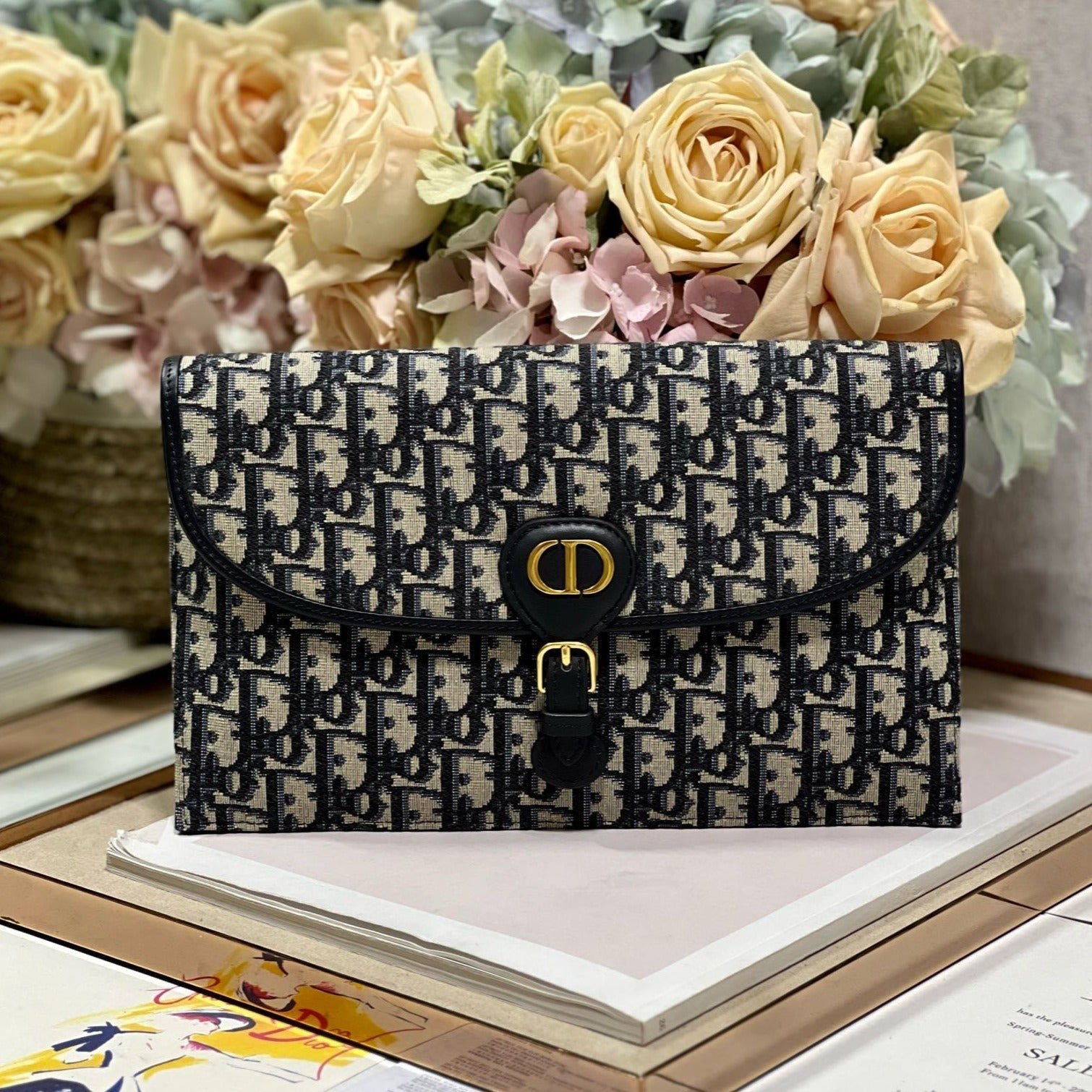 Dior Bobby Blue Oblique Jacquard Hand Bag