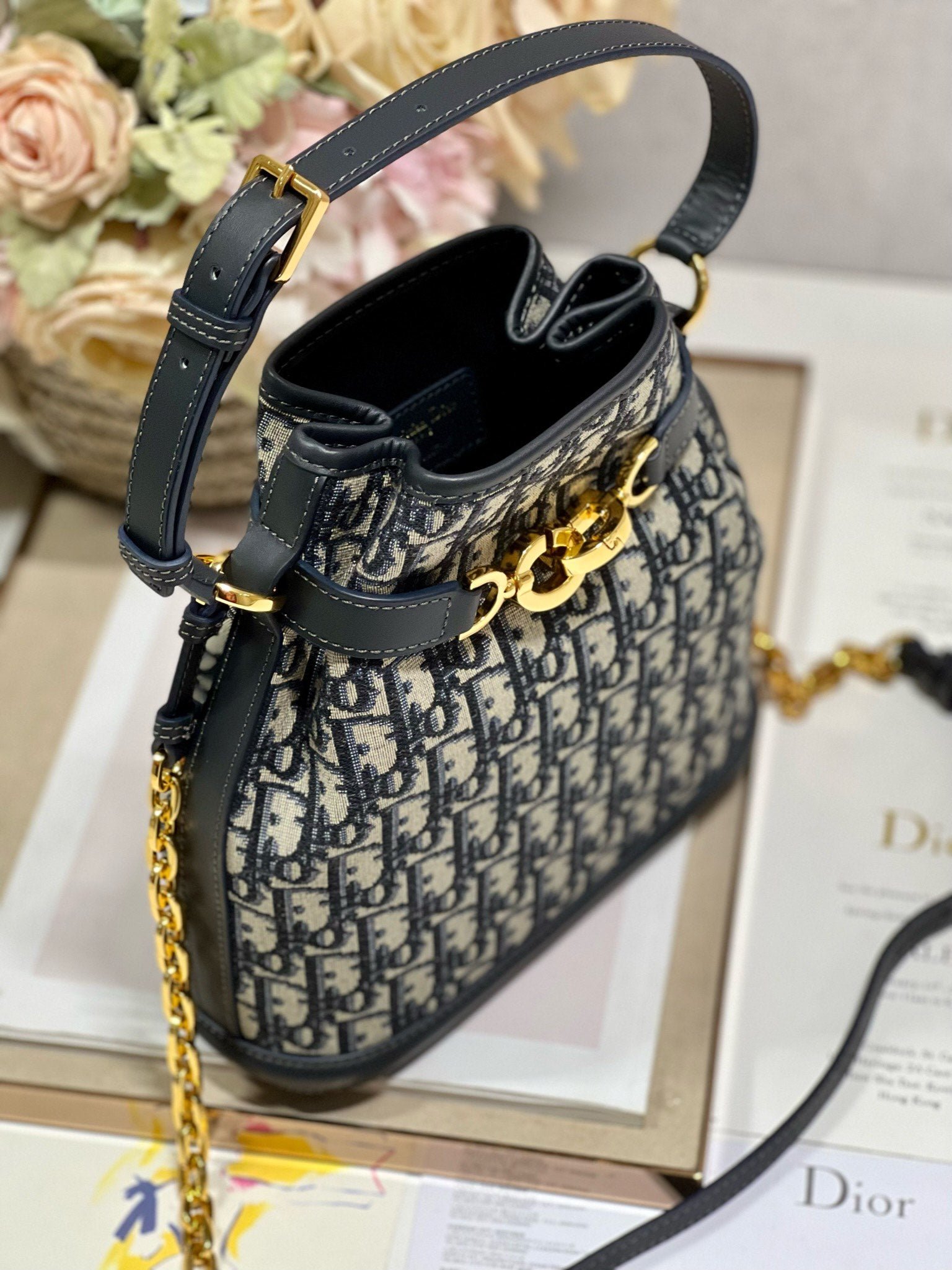 Alternative view of Dior C'est Dior Blue Jacquard Bucket Bag