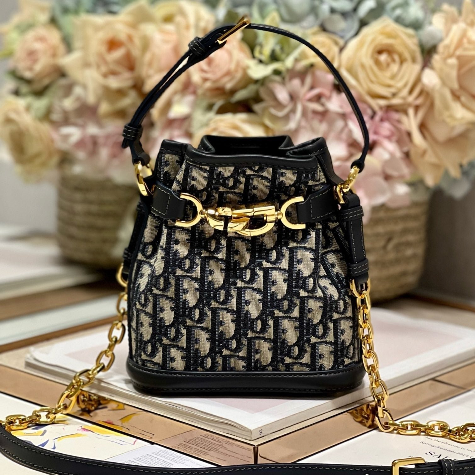 Dior C'est Dior Mini Blue Bucket Bag