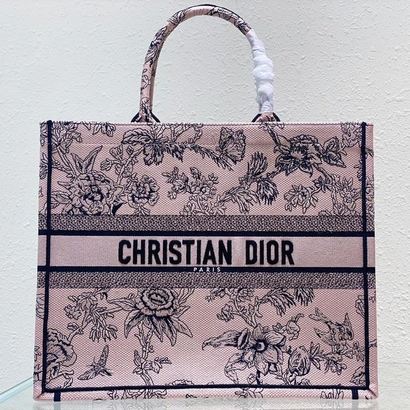 Dior Large Book Tote 42cm Pink Floral Bag