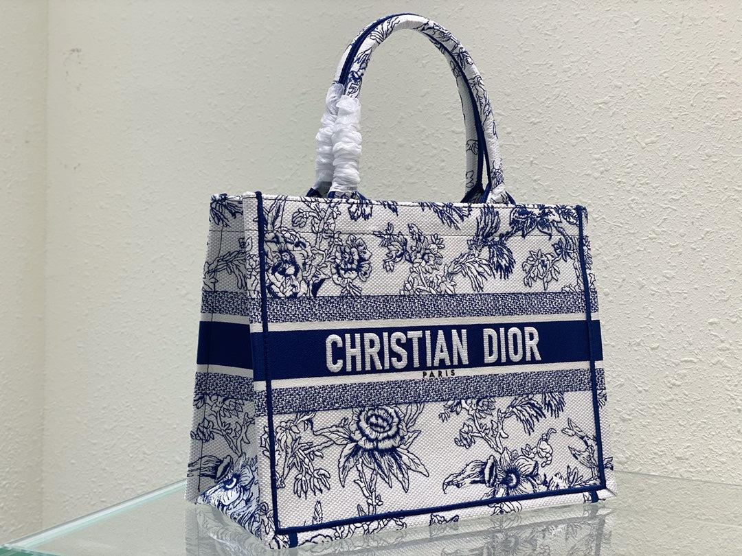 Alternative view of Dior Medium Book Tote Blue Embroidered Hand Bag