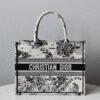 Dior Medium Book Tote 36cm White Embroidered Bag