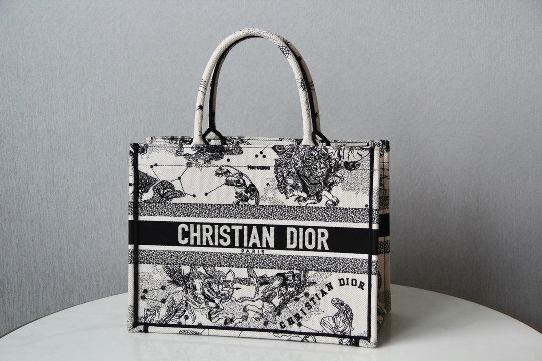 Alternative view of Dior Medium Book Tote 36cm White Embroidered Bag