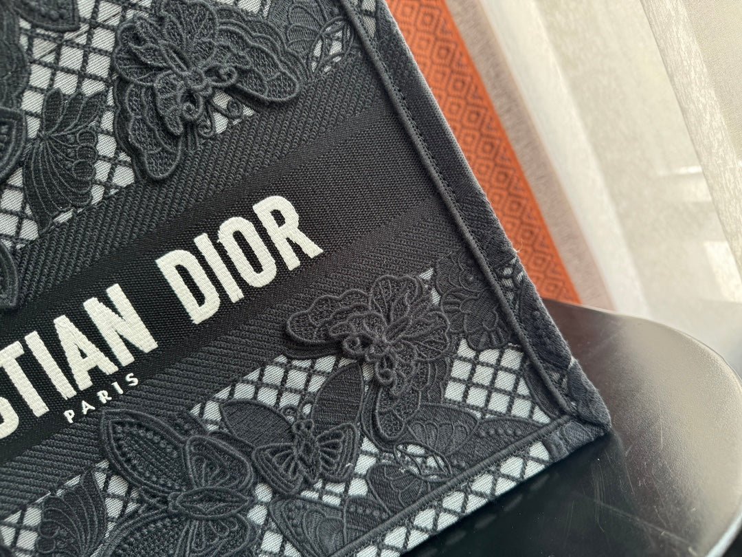 Alternative view of Dior Medium Book Tote 36cm Black Butterfly Hand Bag