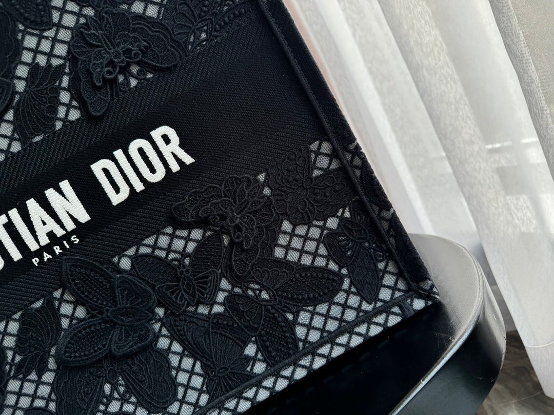 Alternative view of Dior Large Book Tote 42cm Black Butterfly Hand Bag