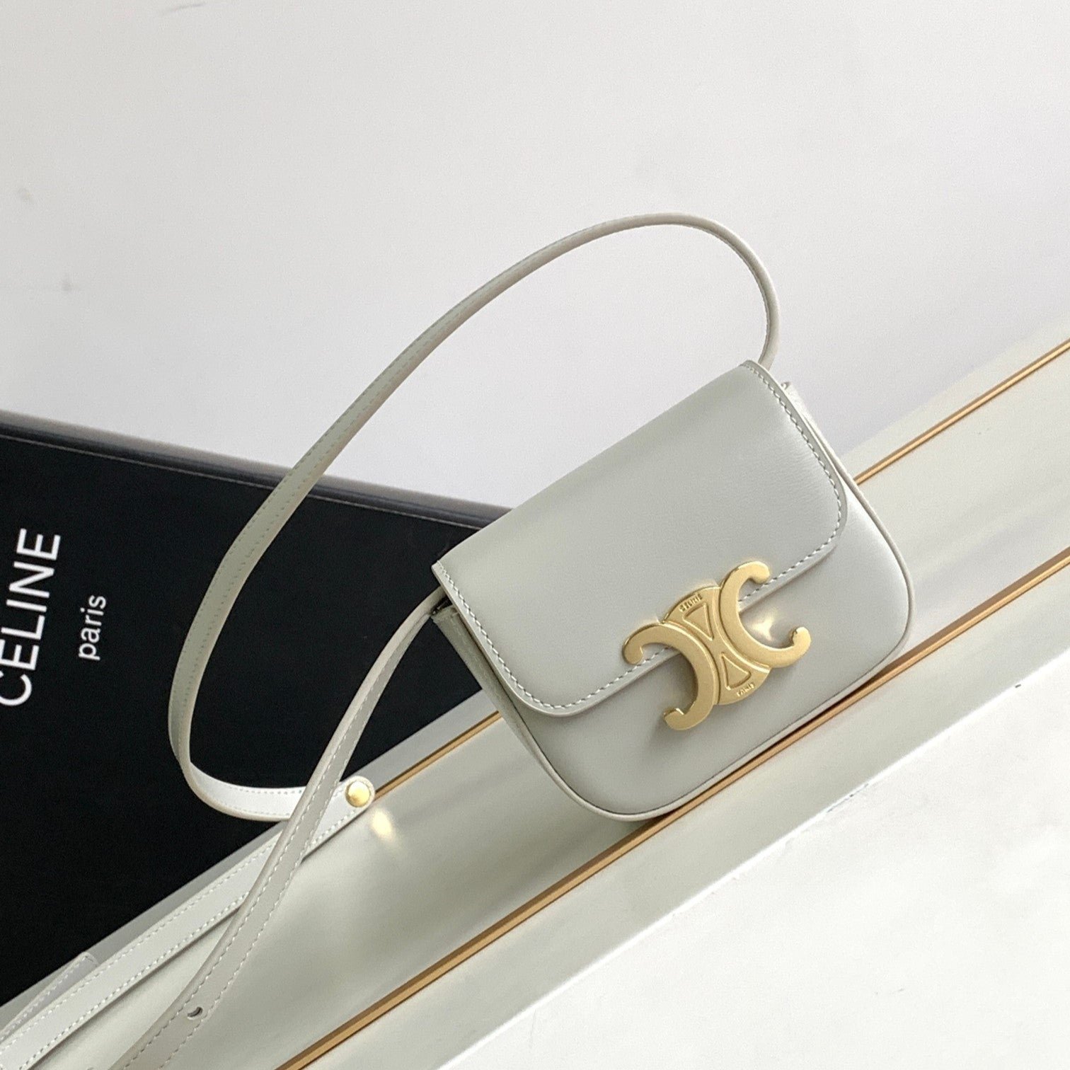 Celine Triomphe Gry Calfskin