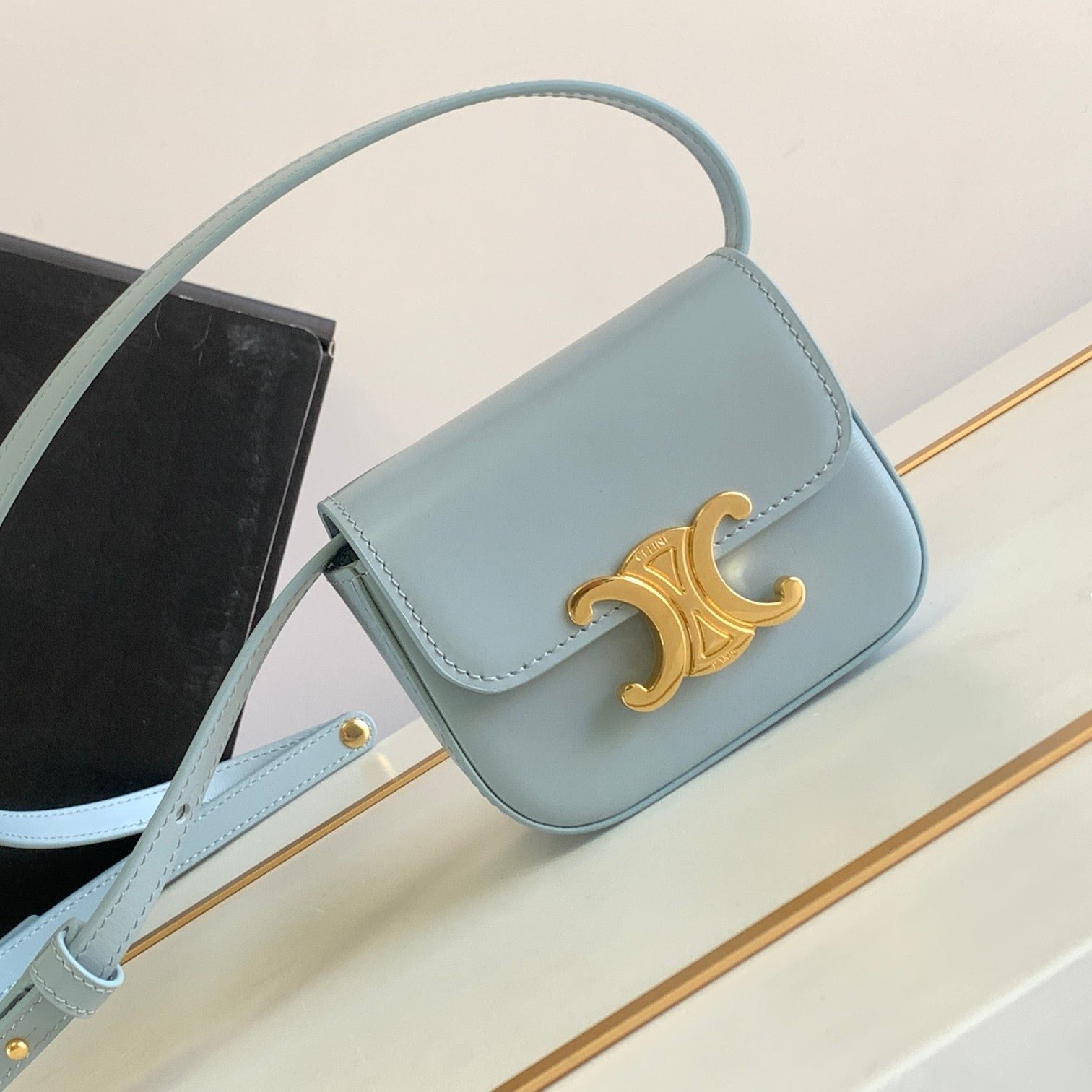 Celine Triomphe Lbl Calfskin