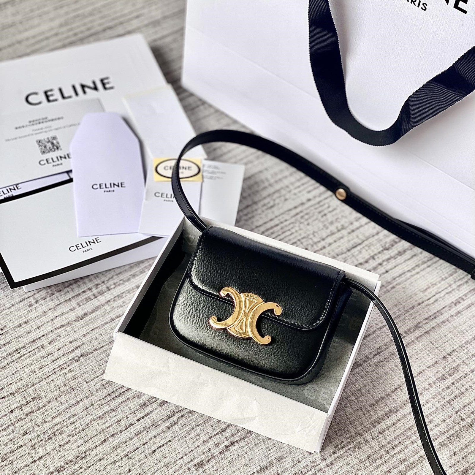 Celine Triomphe 11 Black Mini Bag