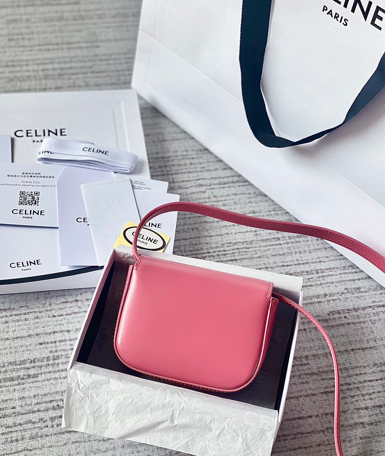 Alternative view of Celine Triomphe Pnk Calfskin