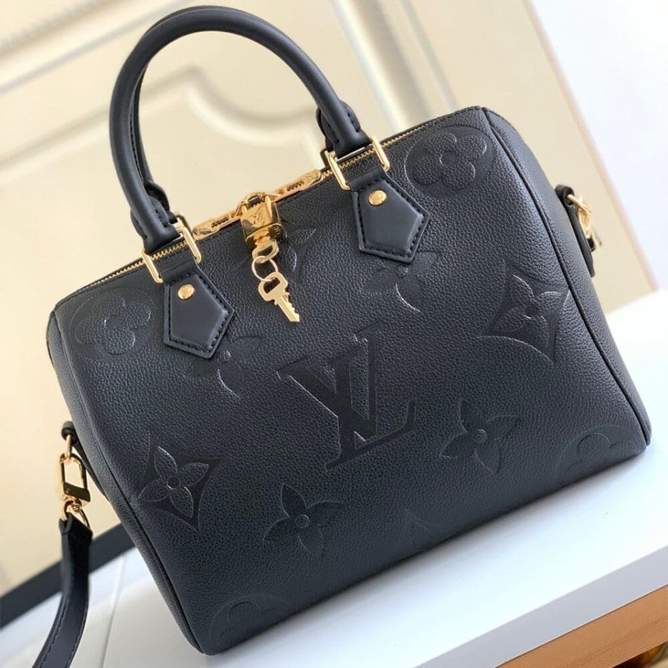 Alternative view of Louis Vuitton Speedy 25 Solid Black Empreinte Leather