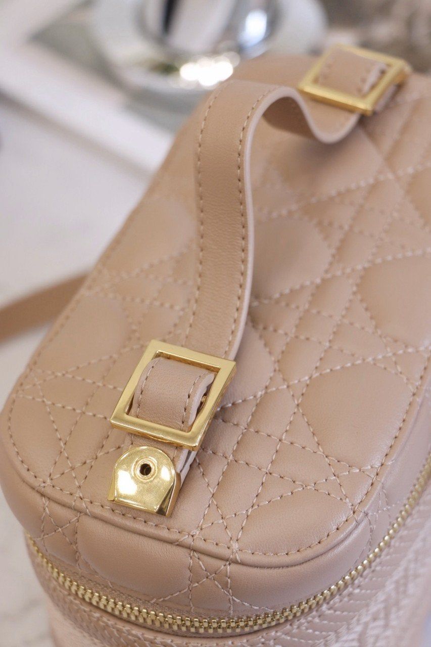 Dior Vanity Case Beige Cannage Quilted Lambskin - Image 4