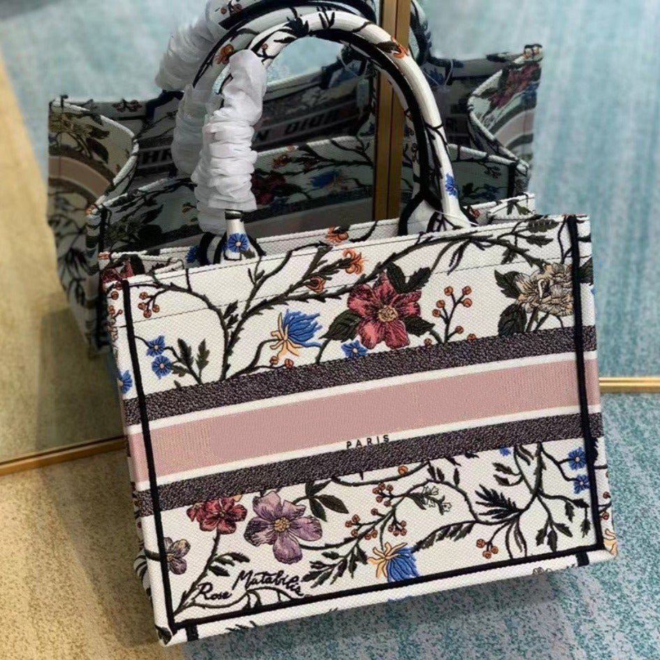 Dior Medium Lady D-Lite Pink Paisley Floral Hand Bag
