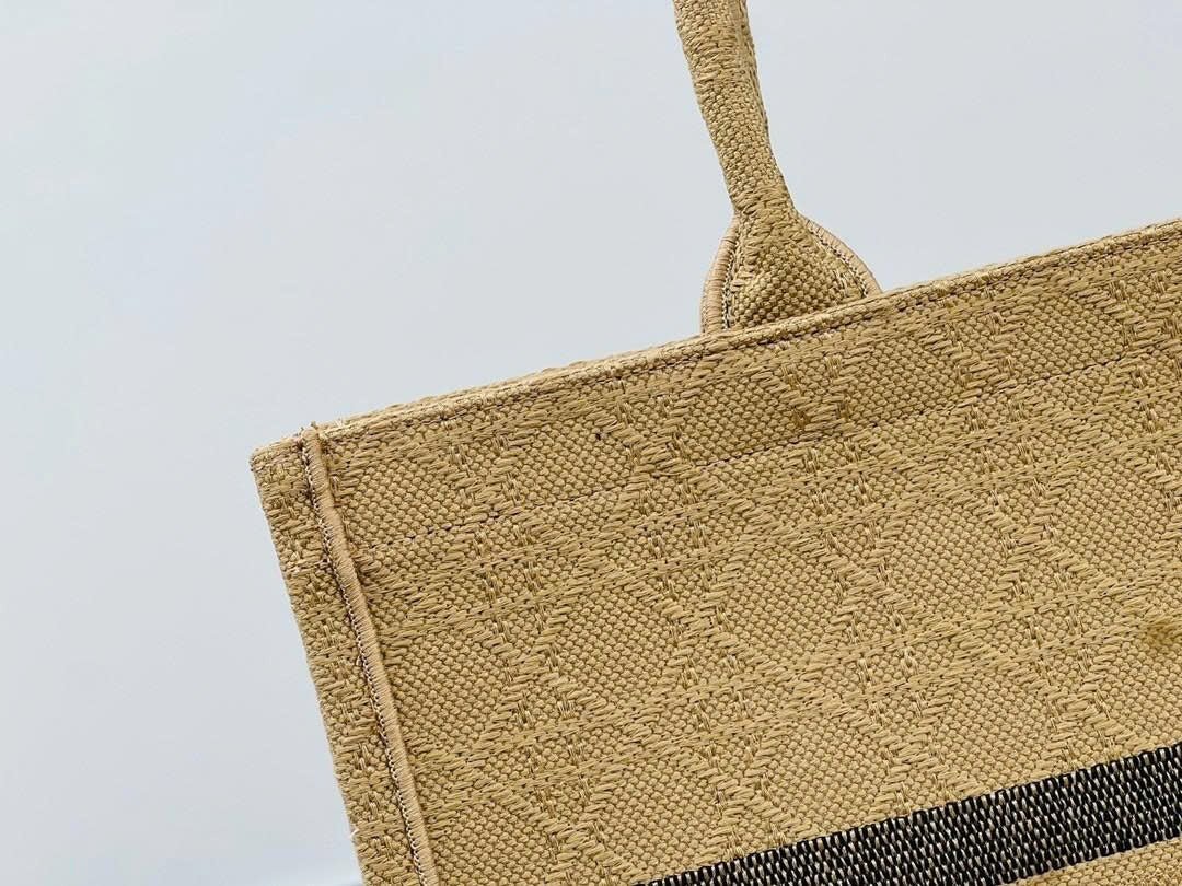 Dior Book Tote Natural Beige Canvas Embroidered Tote - Image 6